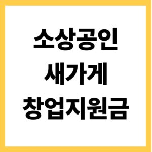 소상공인 새가게 창업지원금