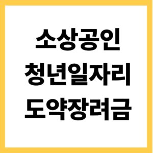 소상공인 청년일자리 도약장려금