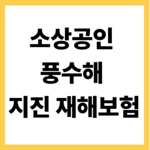 소상공인 풍수해 지진재해보험