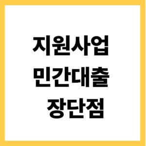지원사업 민간대출 장단점