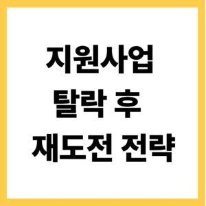 지원사업 탈락 후 재도전 전략